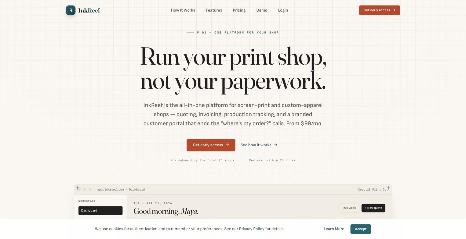 Screenshot of InkReef
